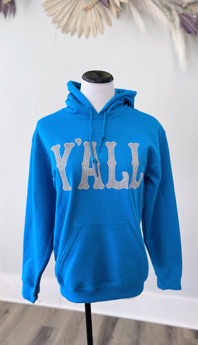 Blue Y’all Embroidered Hoodie