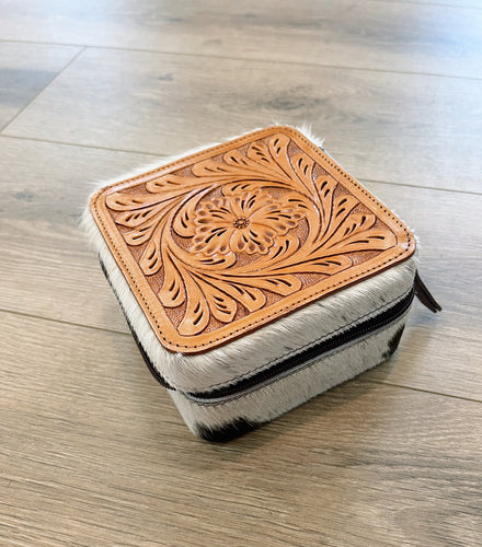 Beige Tooled Jewelry Box