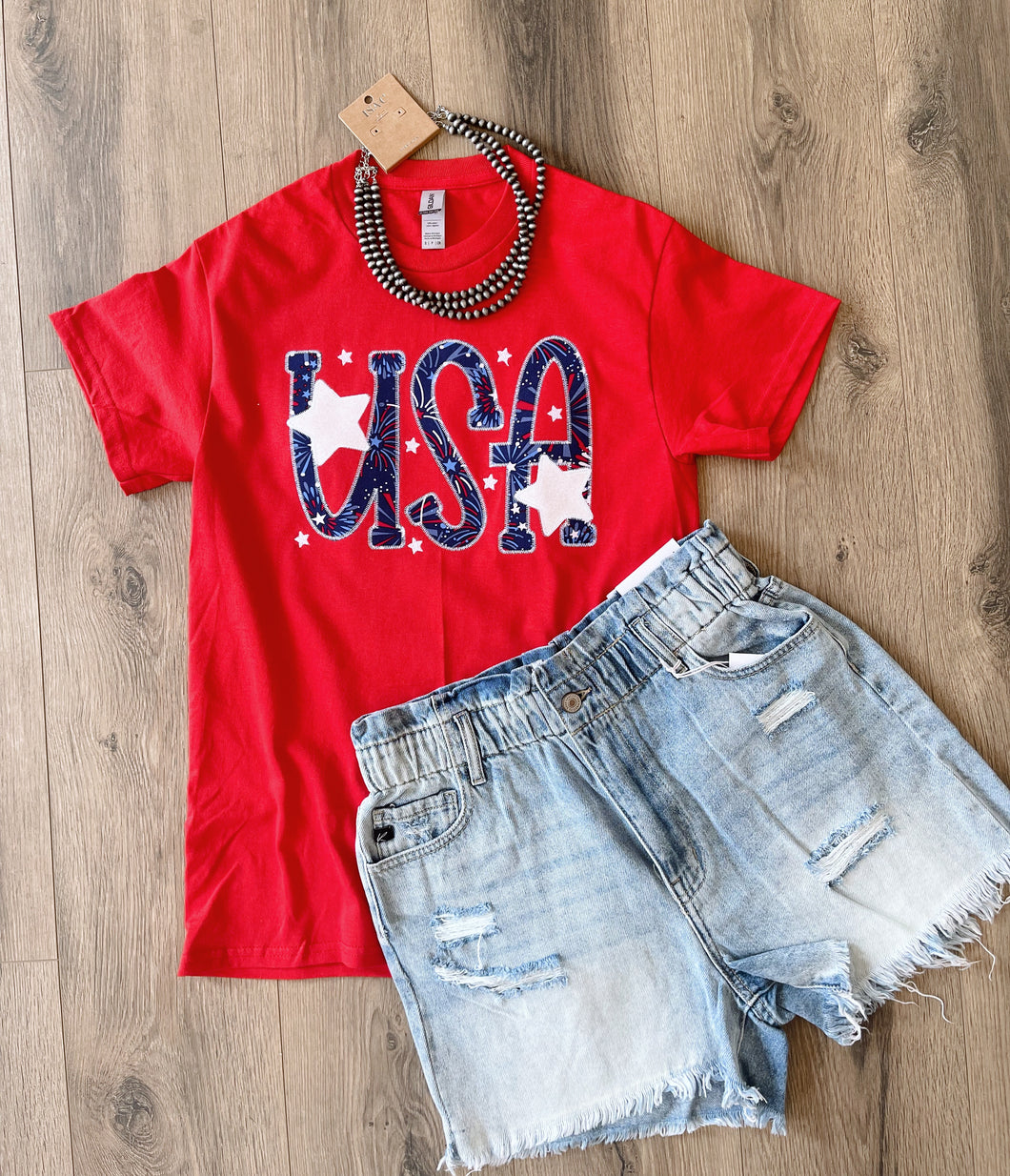 USA Embroidered Tee