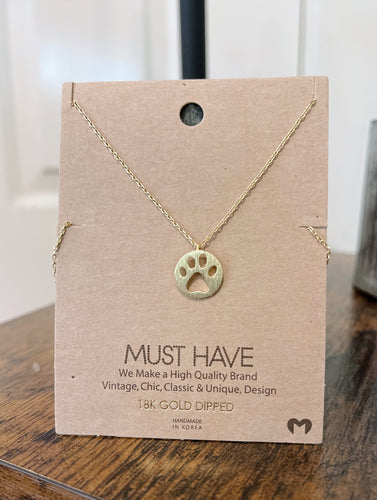 Paw Print Pendant Necklace