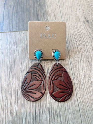 Tooled Leather Earrings