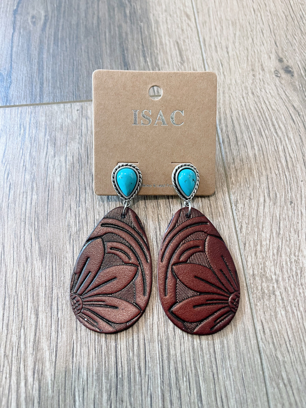 Tooled Leather Earrings