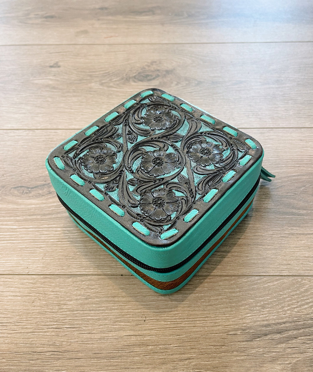 Turquoise Tooled Jewelry Case