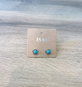 Turquoise Square Studs