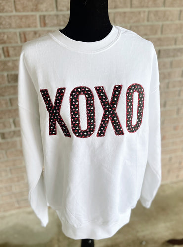 XOXO White Crew Sweatshirt