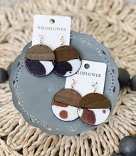 Load image into Gallery viewer, Wood Split Disc Earrings