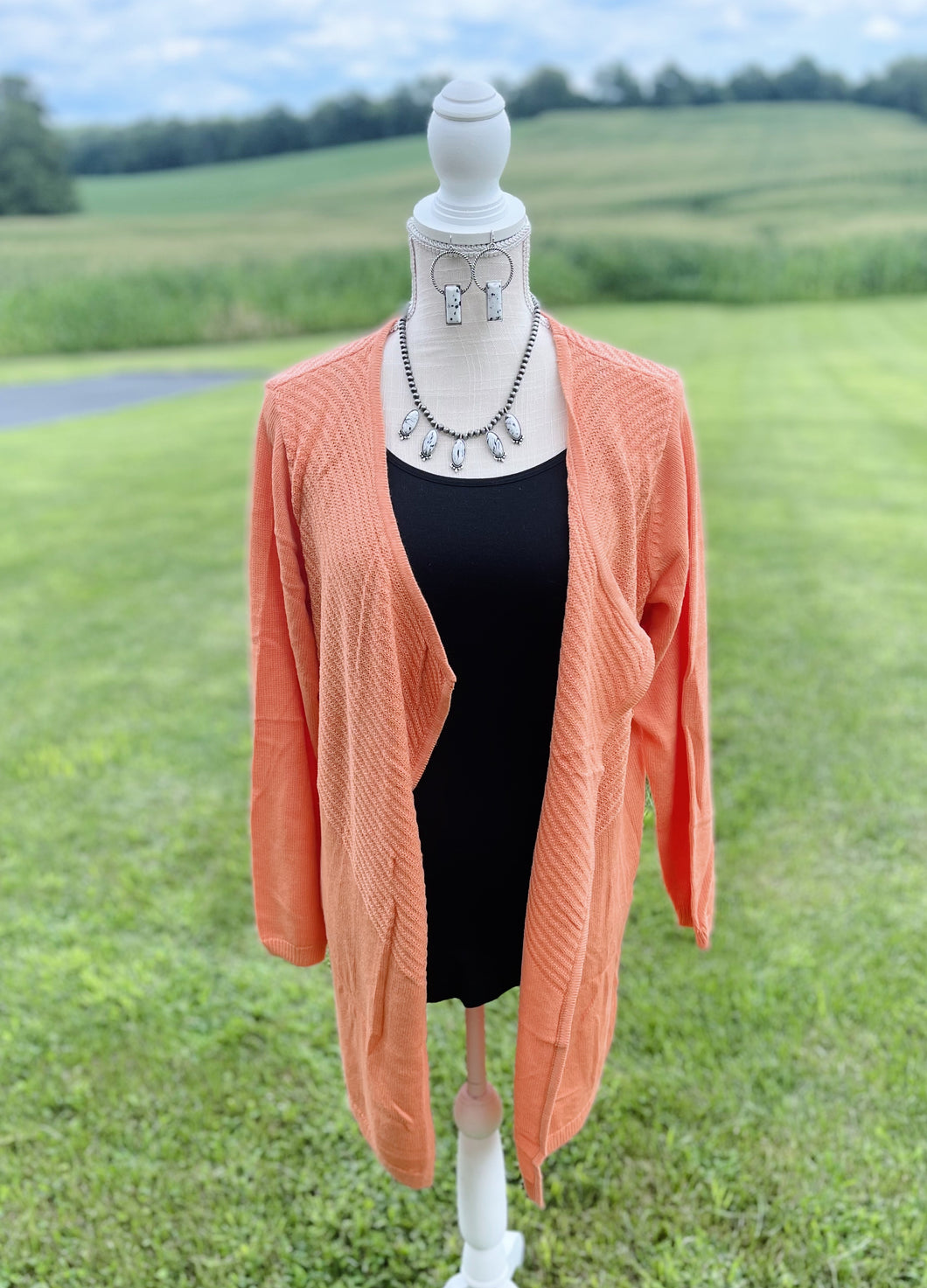 Orange Knit Cardigan