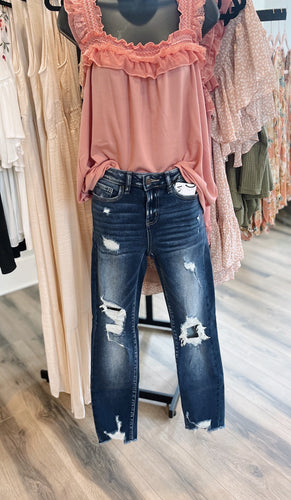 Distressed Ankle Skinny Jeans